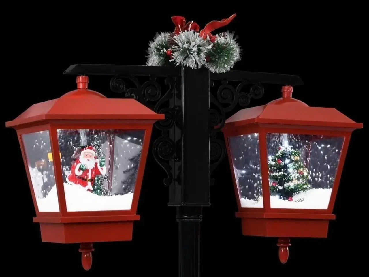 Billede 4 - Julegadelampe med julemand 81x40x188 cm PVC sort og rød