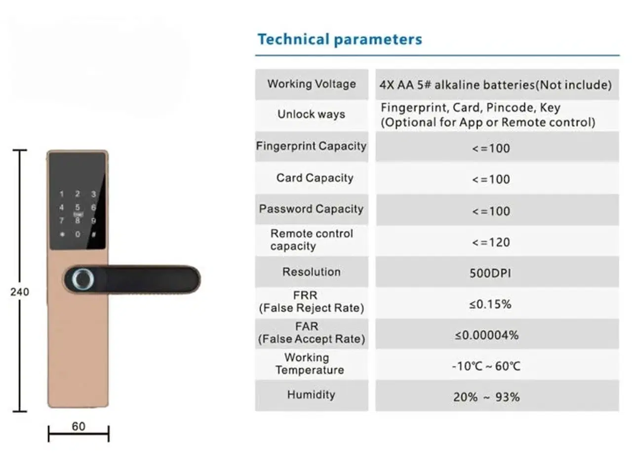 Billede 6 - 2 stk. Smart Lock Entrivo HR05 Sort