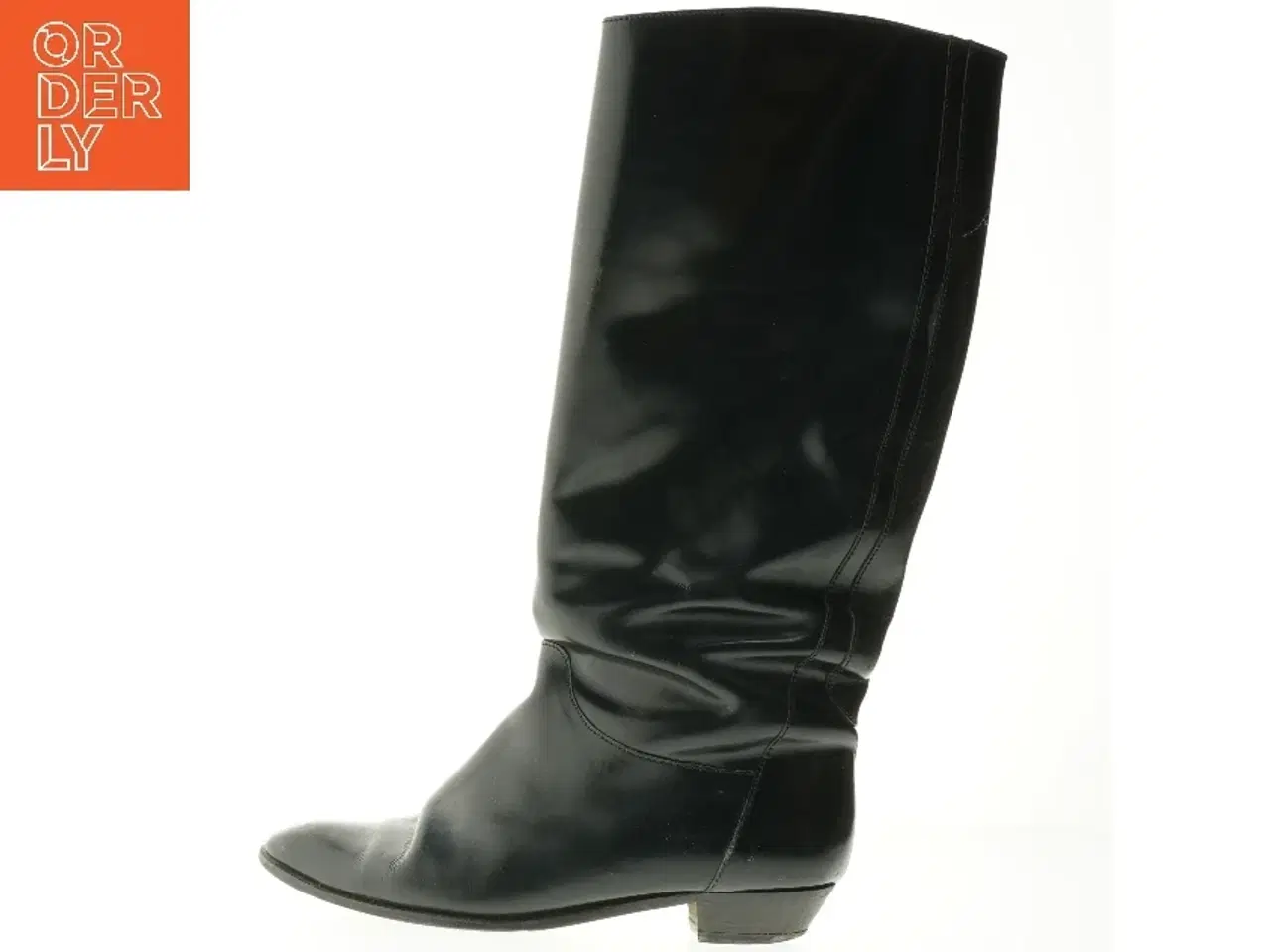 Billede 1 - Sorte læderstøvler fra Elastomere (str. 39)