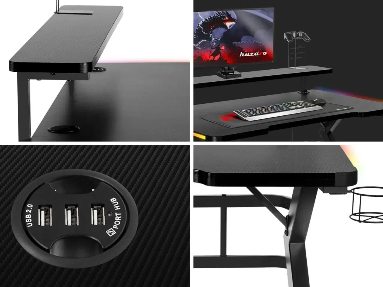 Billede 8 - Gaming bord Huzaro Hero 5.0 RGB med LED og USB-hub