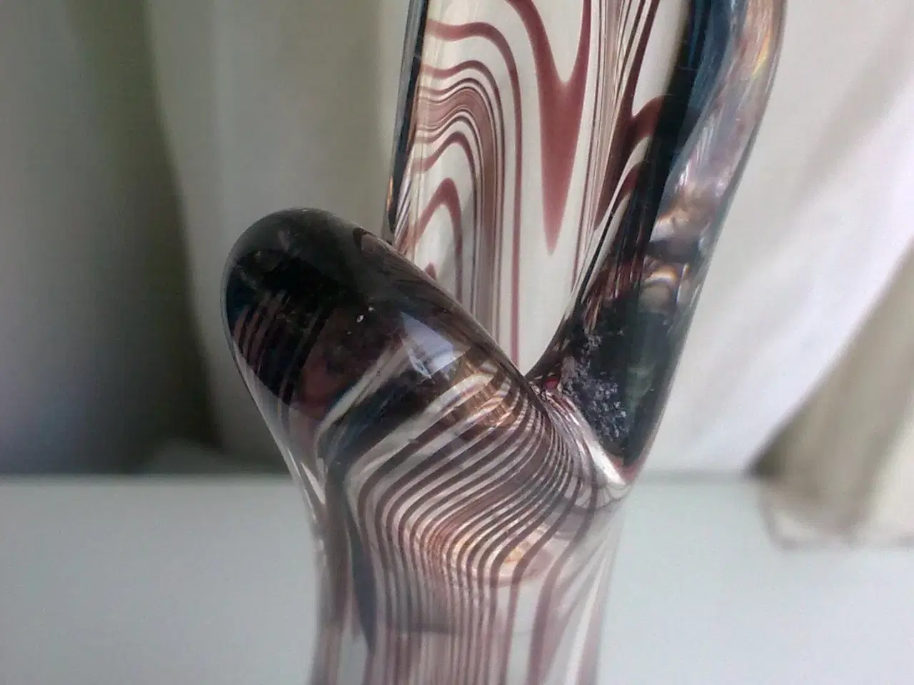 Billede 6 - Stribet næbvase Kastrup glas Holmegaard