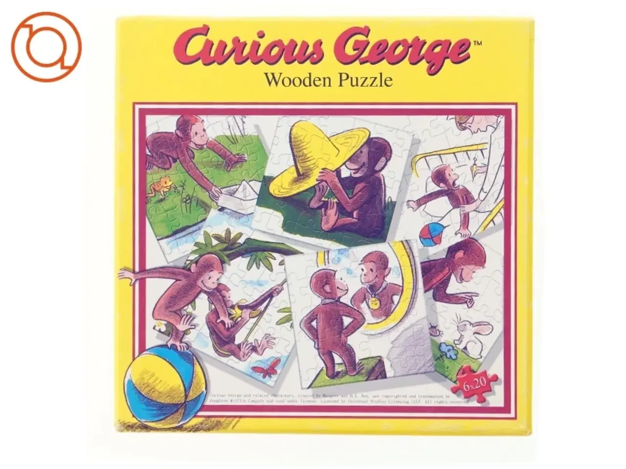 Billede 1 - Puslespil i træ, Peter Pedal, Curious George (str. 20 cm)