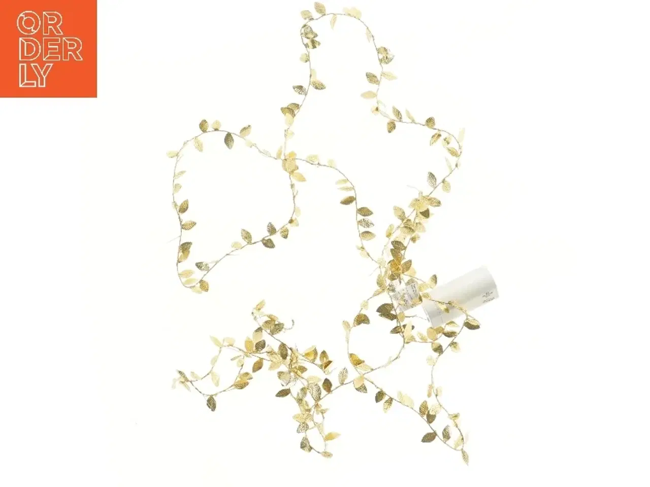 Billede 3 - Guldbelagt lyskæde med blade (str. 320 cm)