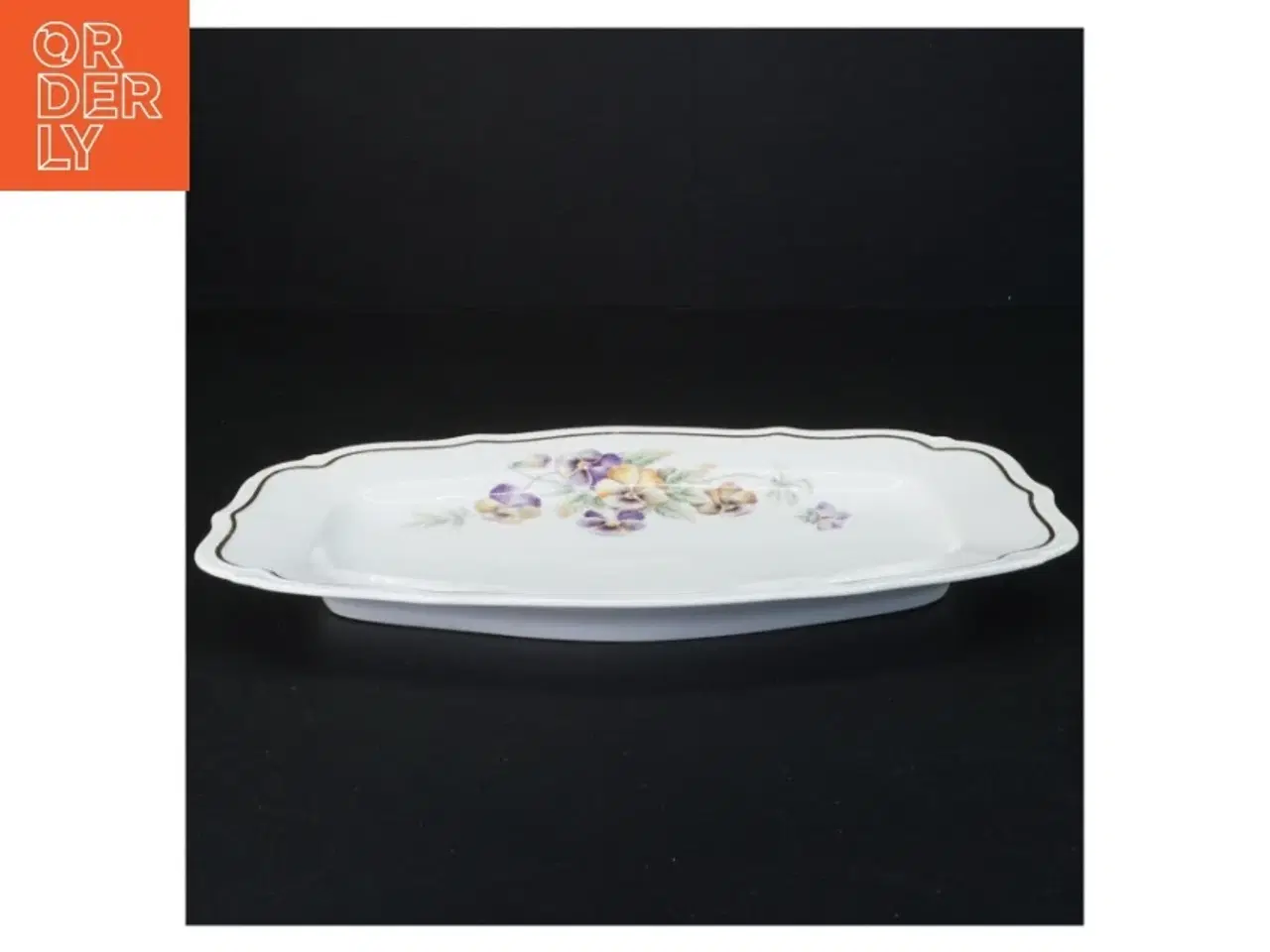 Billede 2 - Porcelænsfad med blomstermotiv fra Bavaria (str. 28 x 19 cm)