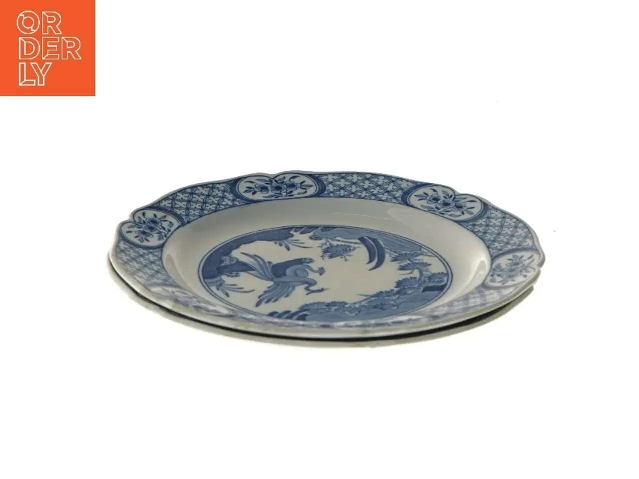 Billede 2 - Blå og hvide tallerkener med mønster, Ø 23 cm, 2 stk (str. 2 stk Ø 23 cm)