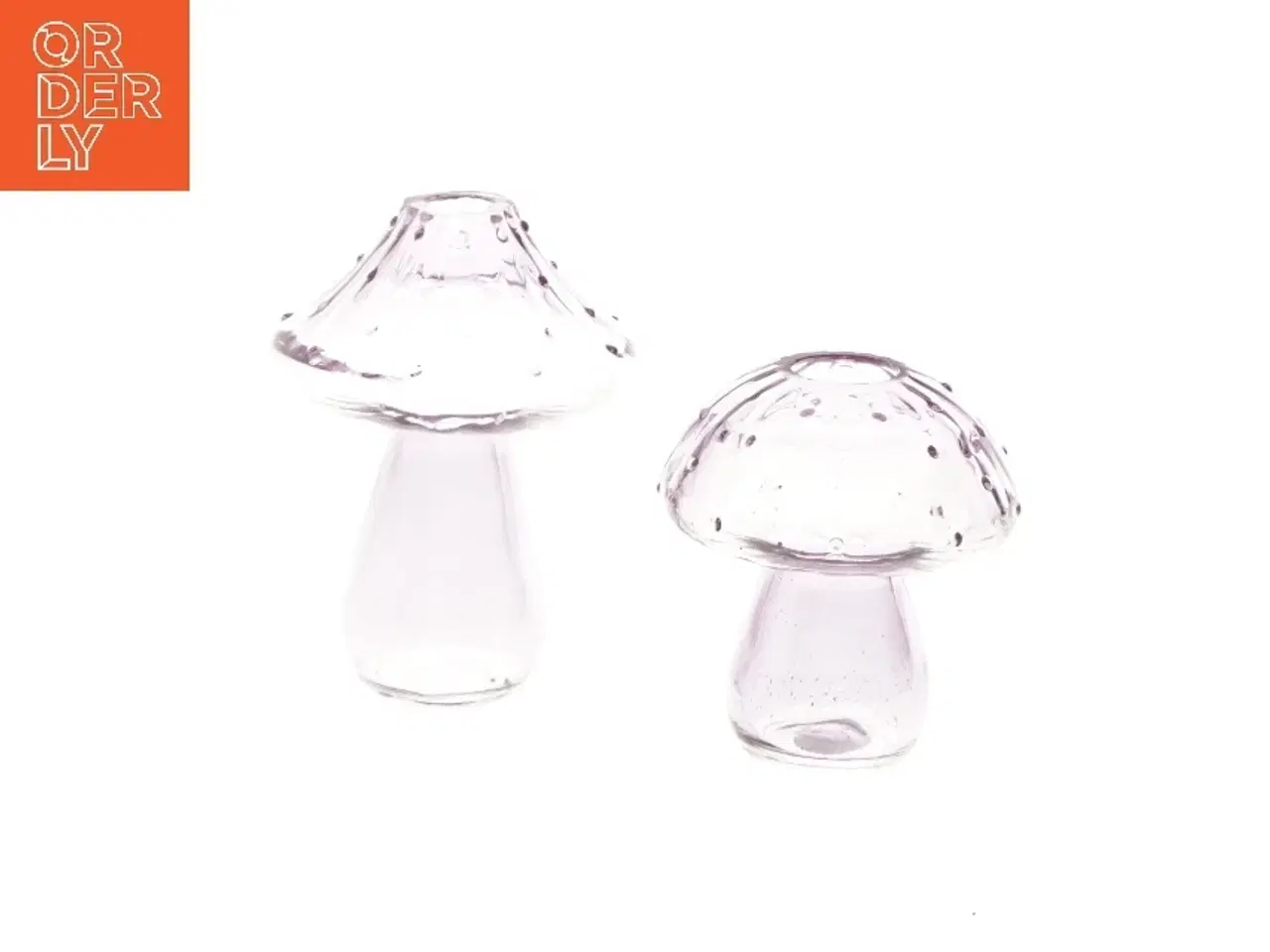 Billede 1 - Dekorative svampe i glas (str. 15 og 11 cm)