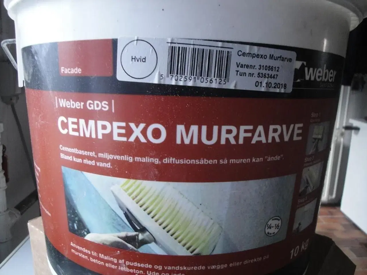 Billede 1 - Hvid Cempexo Murfarve