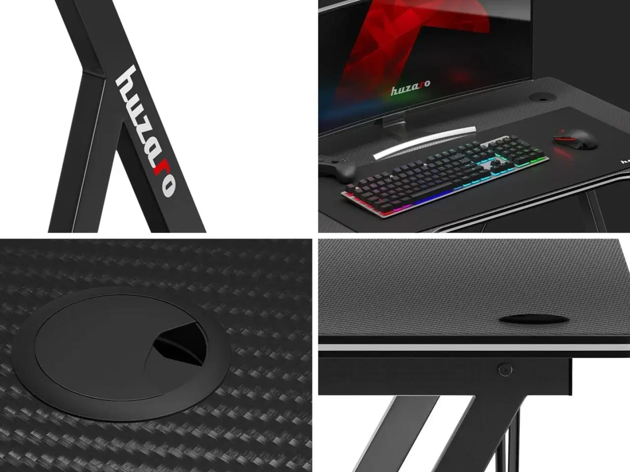 Billede 1 - Gamingbord Huzaro Hero 1.4 – Sort