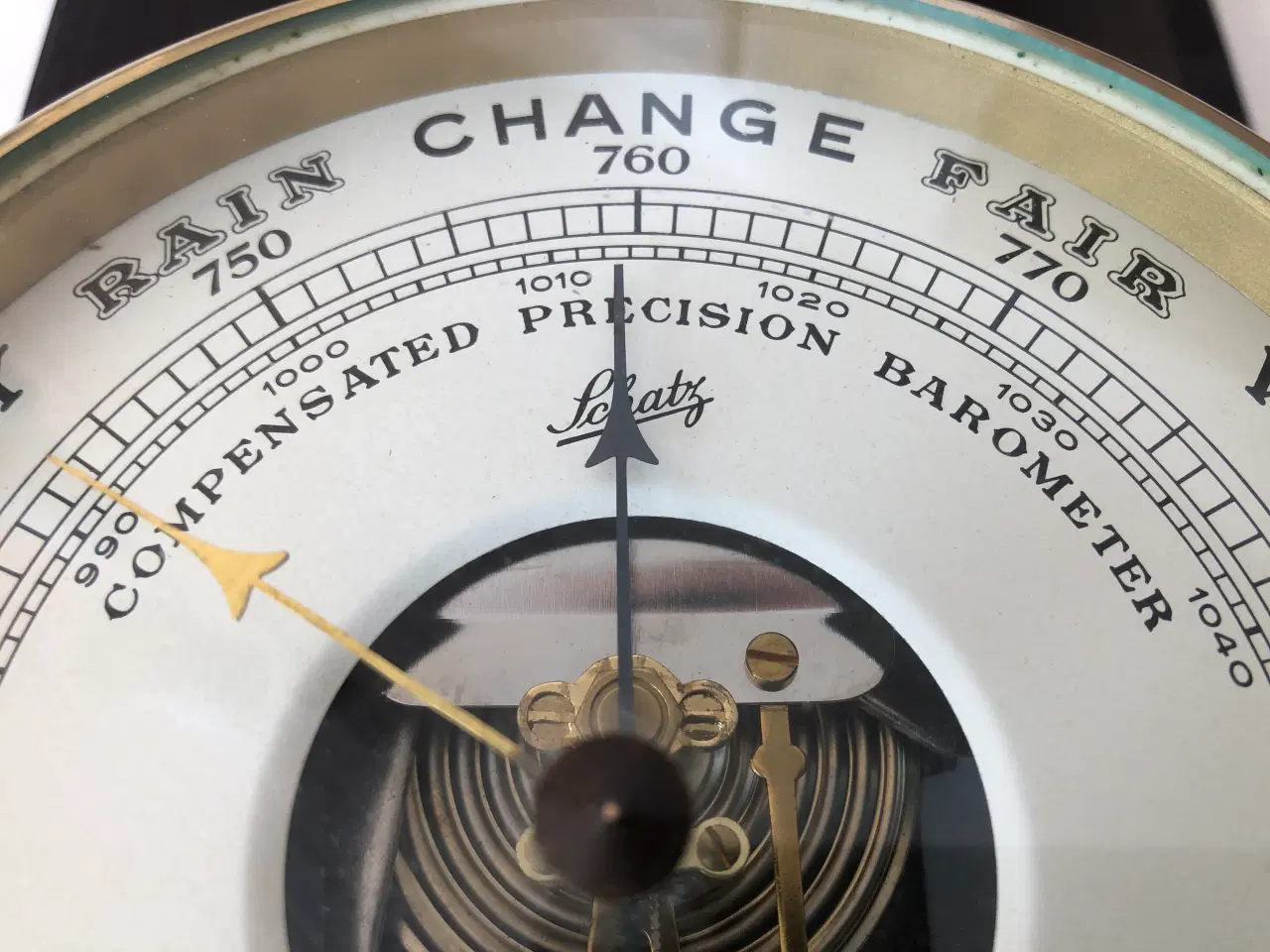 Billede 5 - Schatz skibsur og barometer på bejset plade
