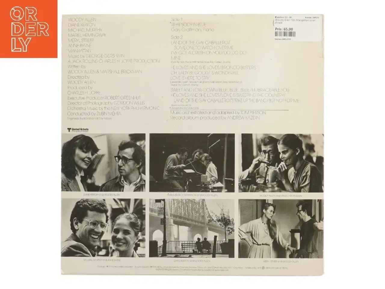 Billede 2 - LP: Musik fra filmen Manhattan (str. 31x31 cm)