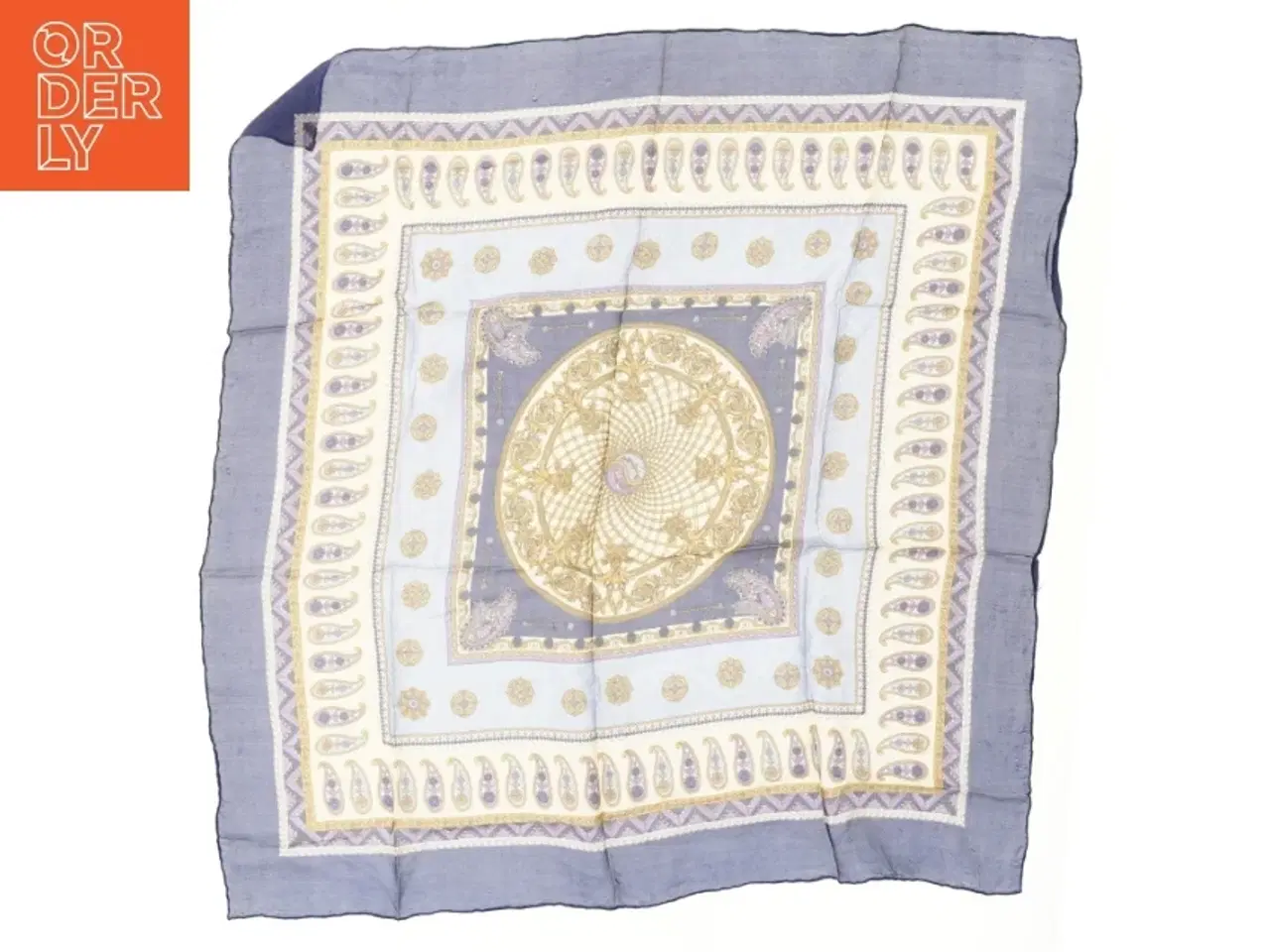 Billede 1 - Silketørklæde med mønster (str. 76x79 cm)