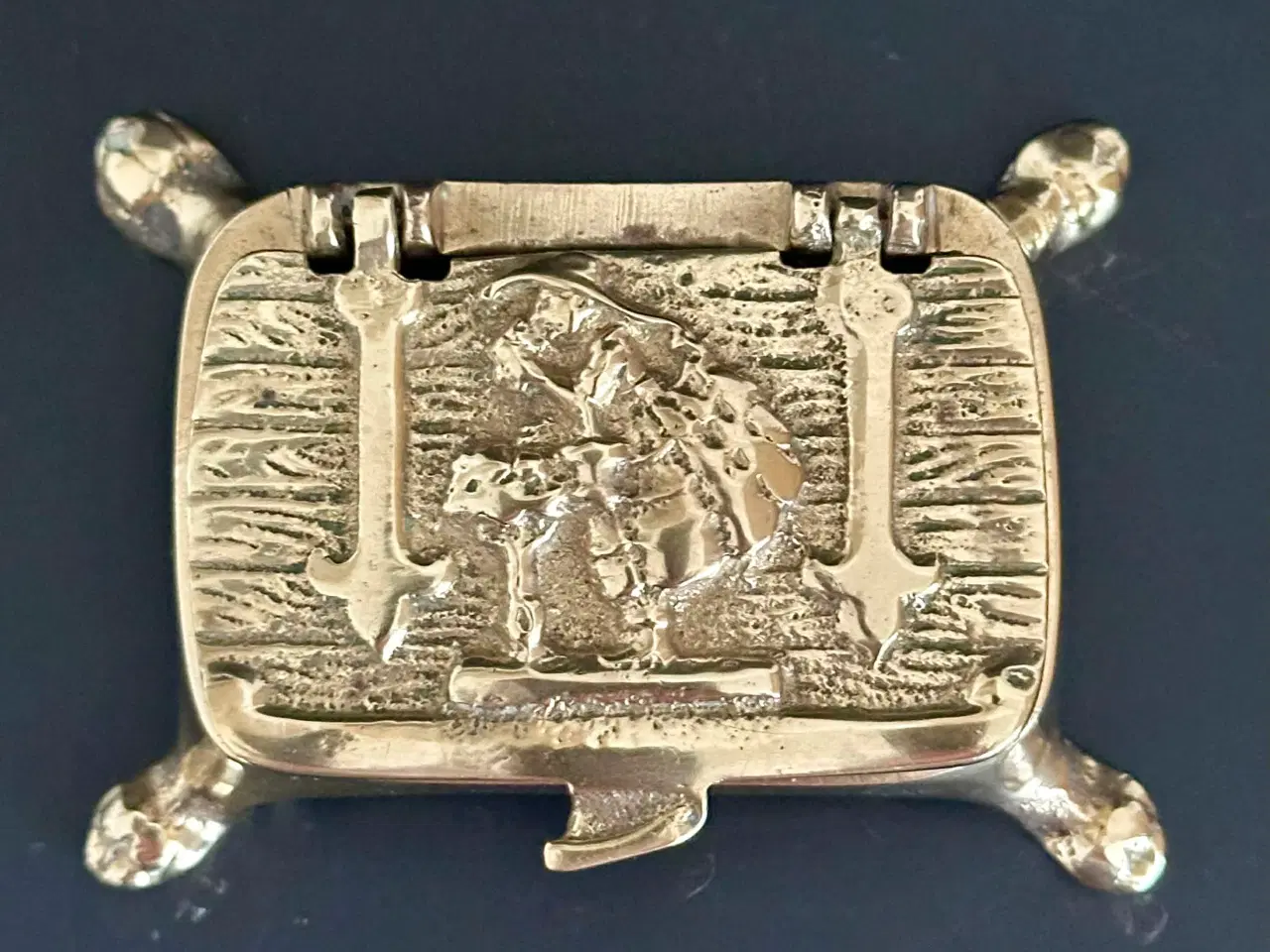 Billede 2 - To små antikke æsker af messing og bronze