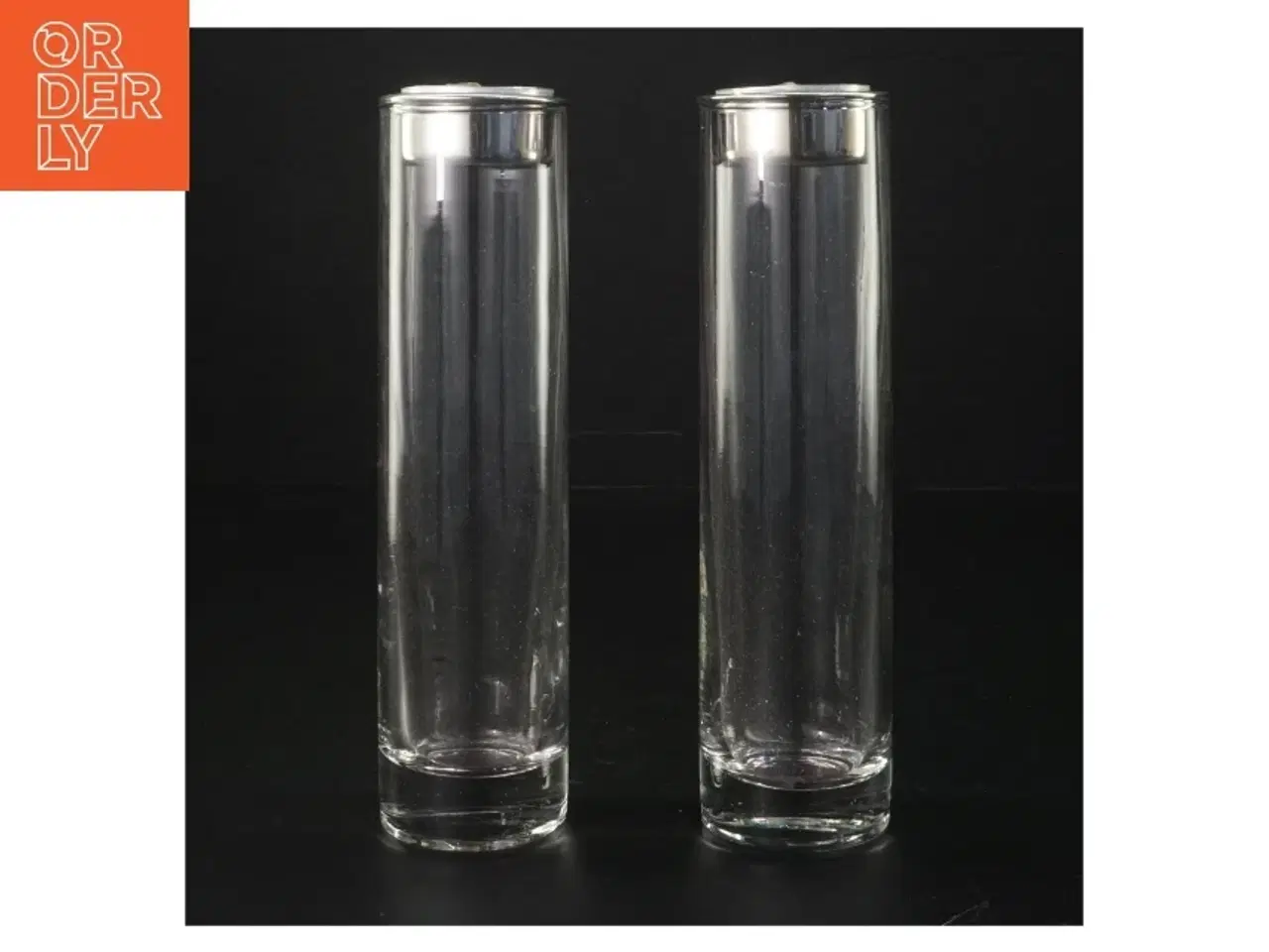 Billede 1 - Designer lysestager i glas fra Hannah (str. H. 19 cm. ø. 5 cm)