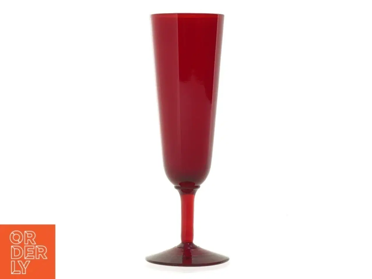 Billede 3 - Rødt champagne glas (str. 18 cm)
