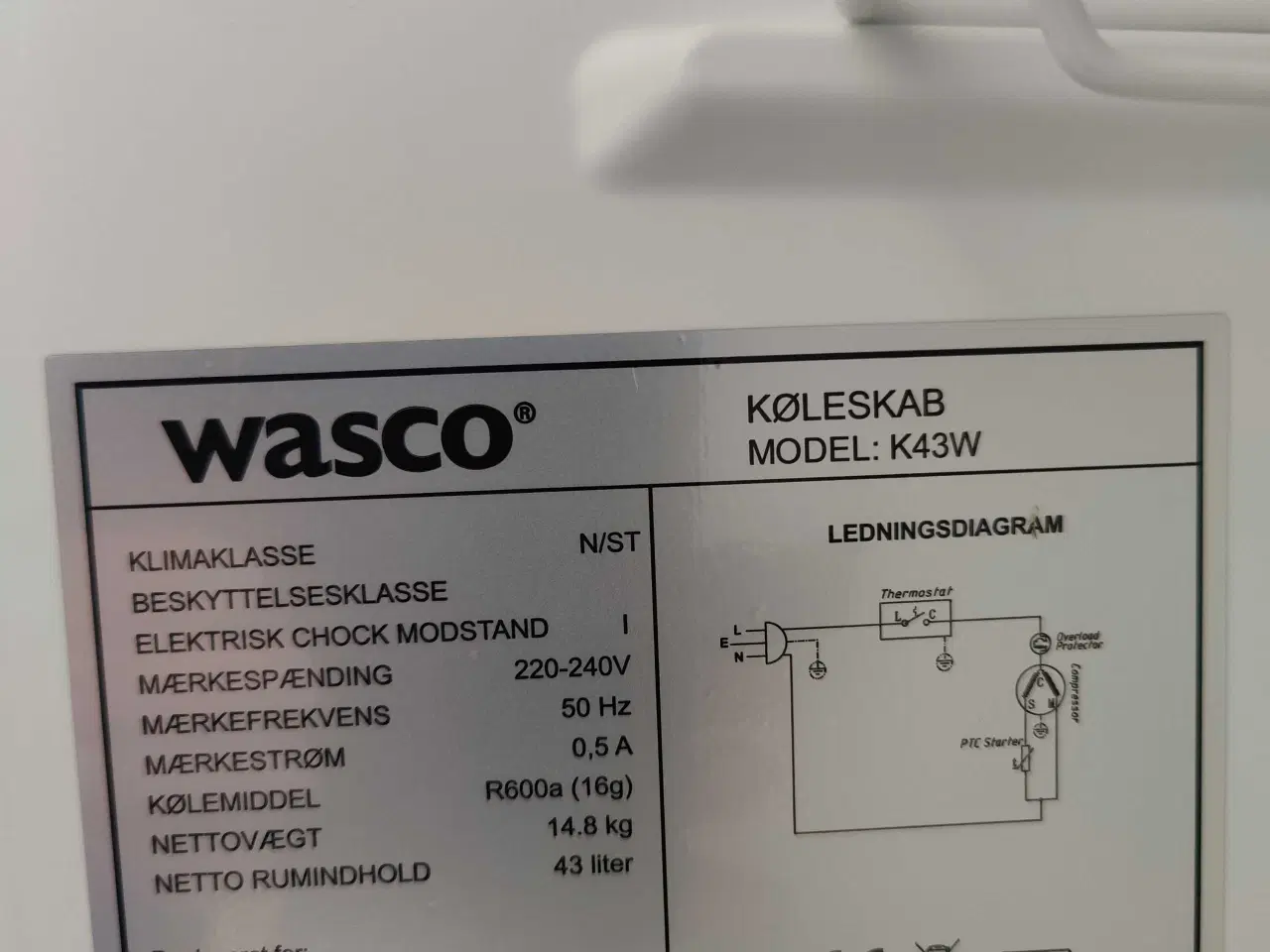 Billede 3 - Wasco køleskab m/fryser