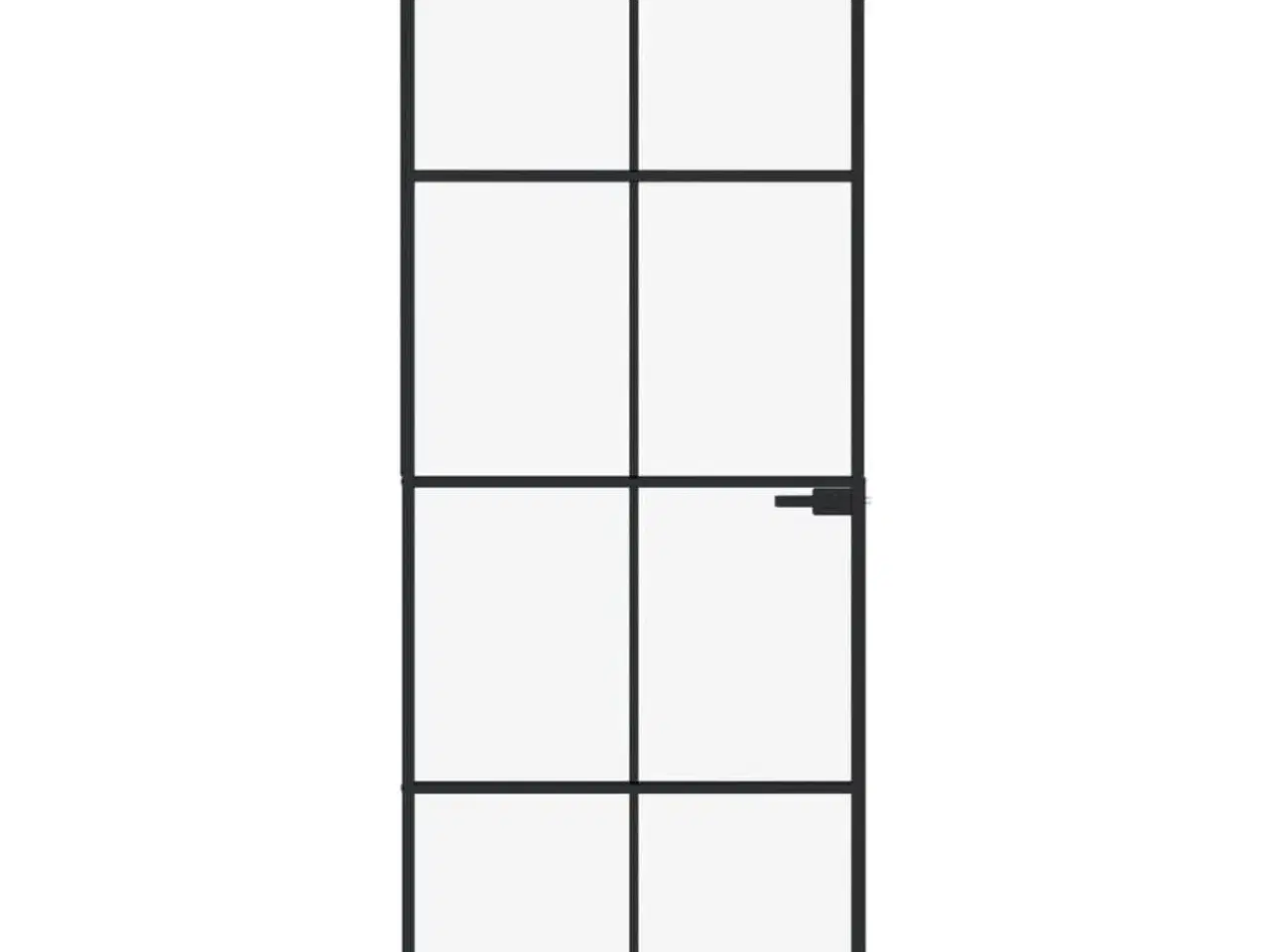 Billede 3 - Dør 76x201,5 cm hærdet glas og aluminium sort