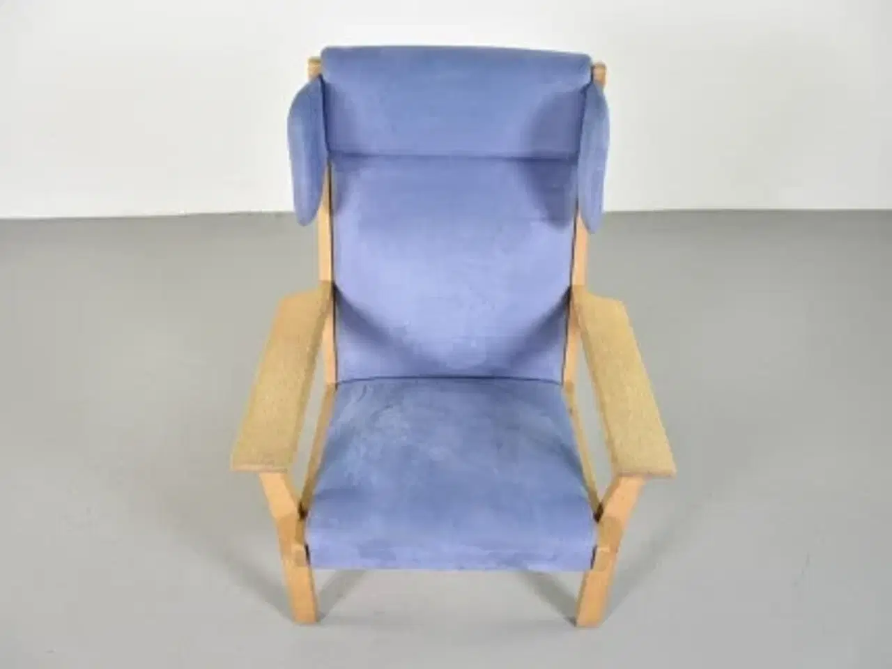 Billede 5 - Wegner lænestol med blåt polster og stel i eg