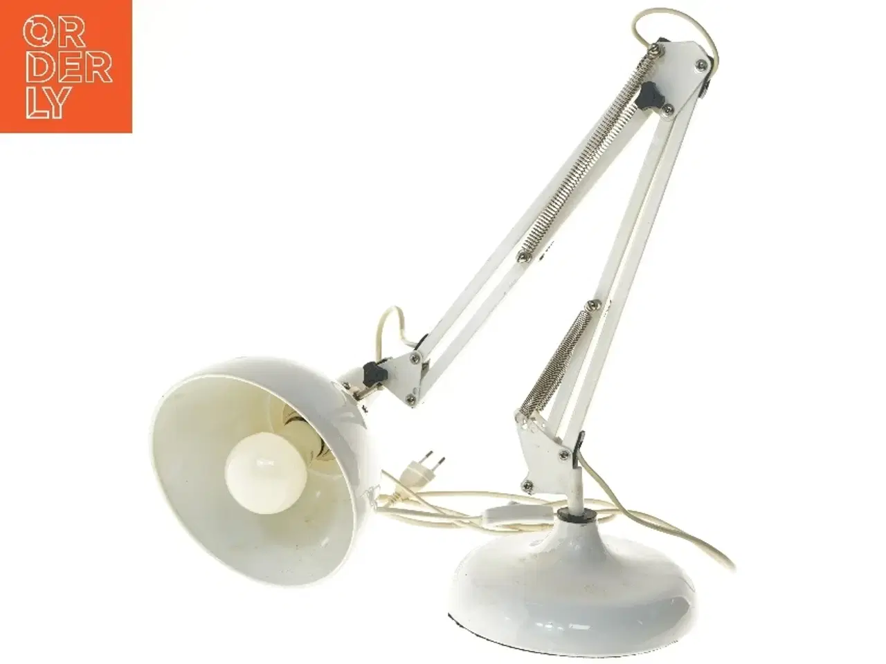 Billede 1 - Hvid bordlampe med justerbar arm (str. 80 cm)