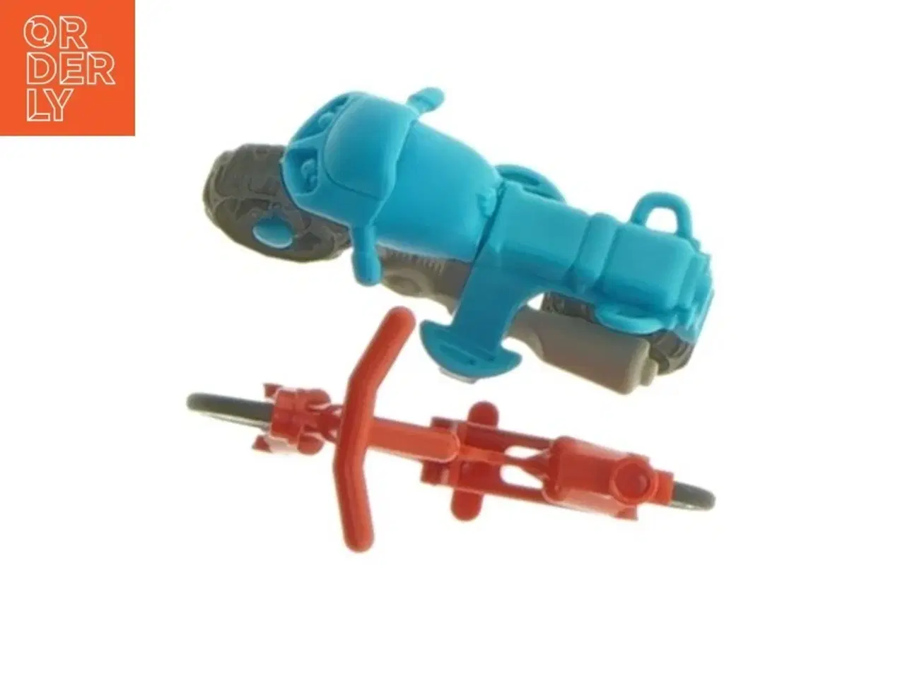 Billede 2 - Legetøjsmotorcykel med figur (str. 6 cm)