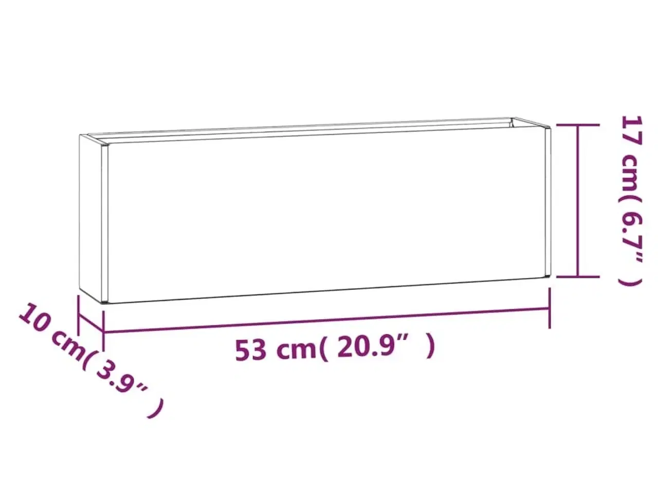 Billede 9 - Væghængte plantekasser 2 stk. 53x10x17 cm cortenstål rustfarvet