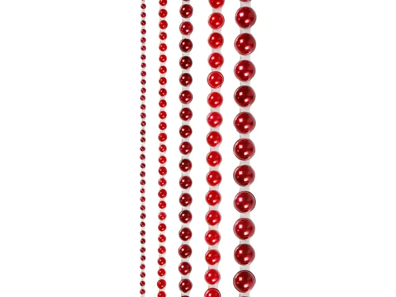 Billede 1 - Selvklæbende Halv-perler Røde 2-8 mm, 140 stk.