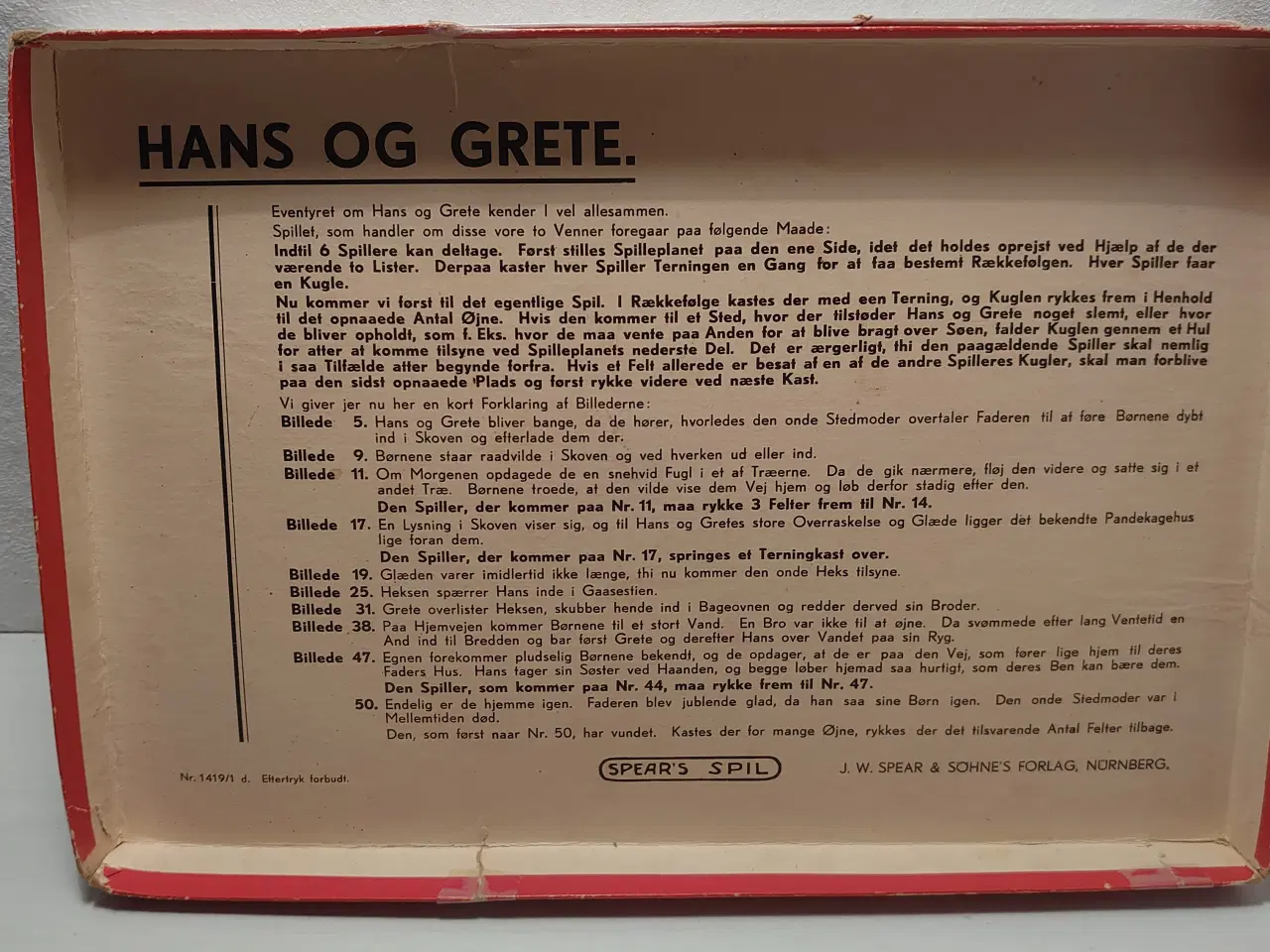 Billede 4 - Hans og Grete:Kuglespil fra Spears England.Før1948