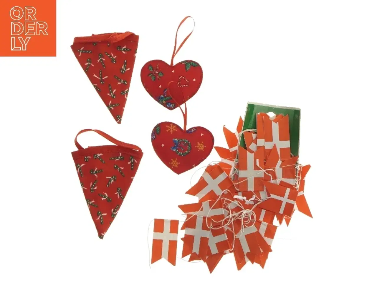 Billede 1 - Julepynt og flag guirlande (str. 7,5 cm)