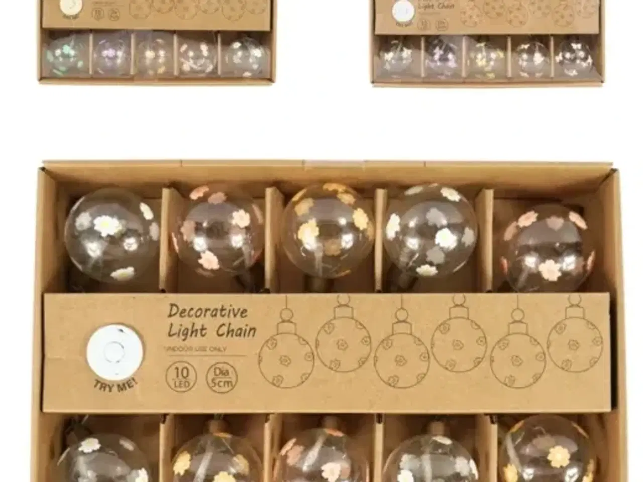 Billede 1 - 4 stk. lyskæde 10 led batteridrevet 320 cm assorteret(ubrugt)