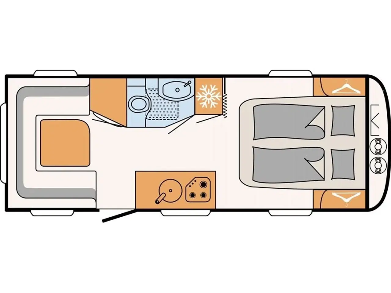 Billede 2 - 2022 - Dethleffs Nomad 530 DR   Dethleffs Nomad 530 DR, med dobbeltseng og rundsiddegruppe, vogn med meget gulvplads