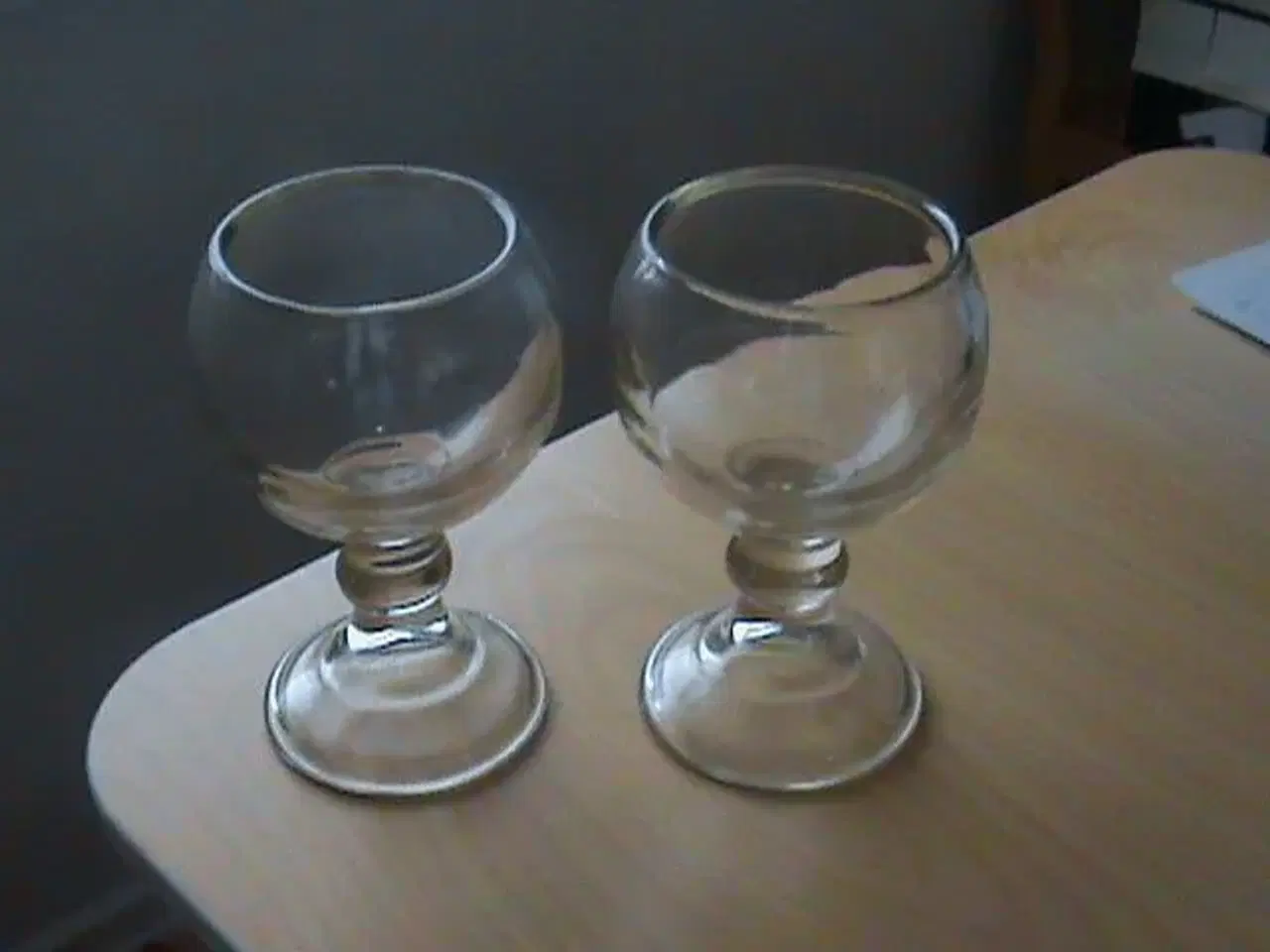 Billede 1 - Glas rund lysholder blomst par