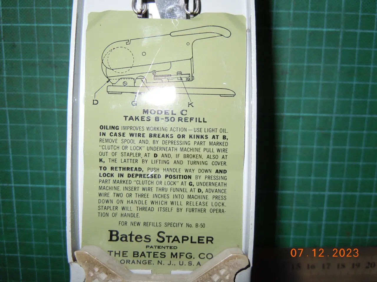 Billede 6 - Bates hæftemaskine til messingtråd.