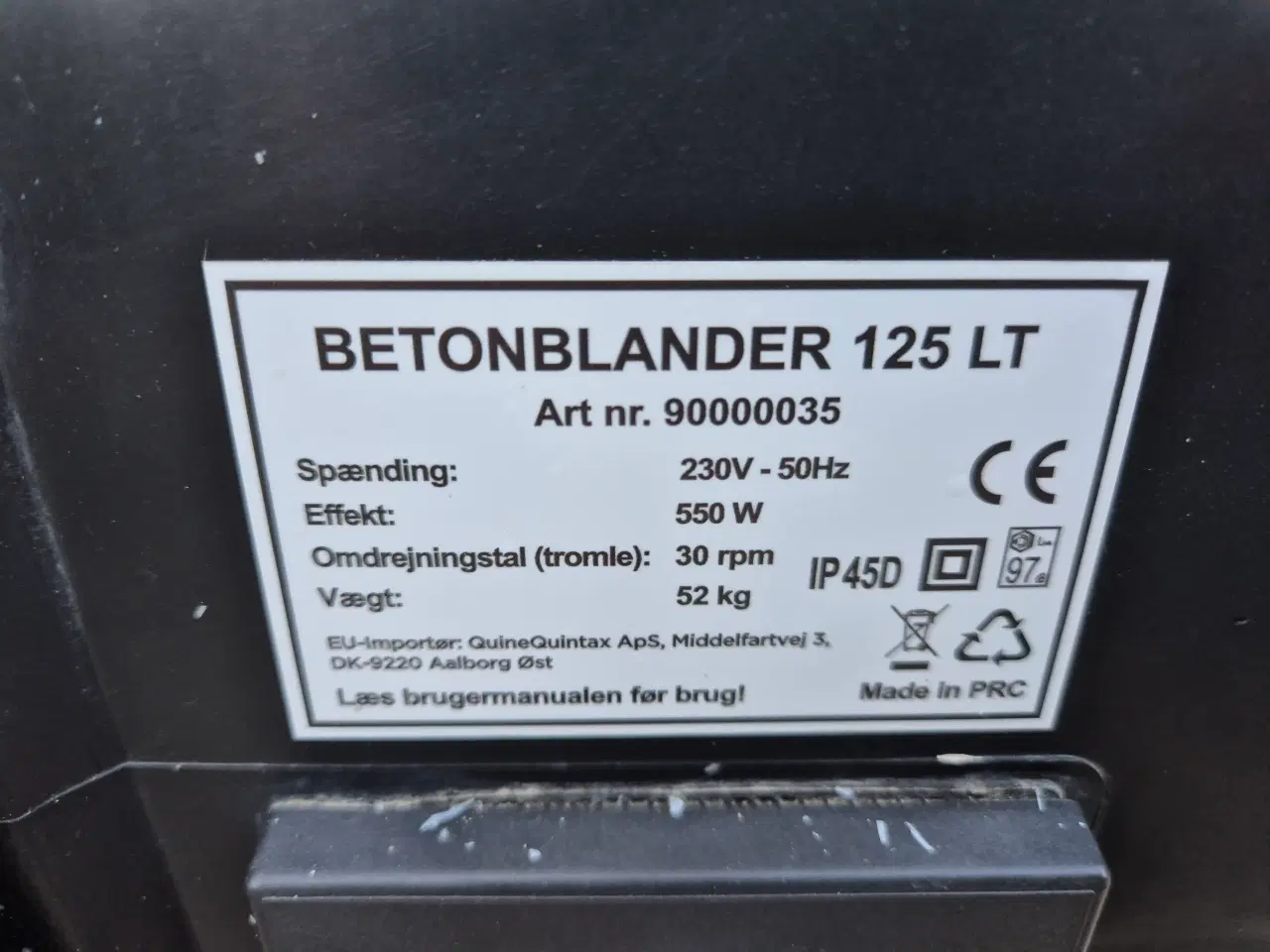 Billede 2 - Betonblander 125 LT