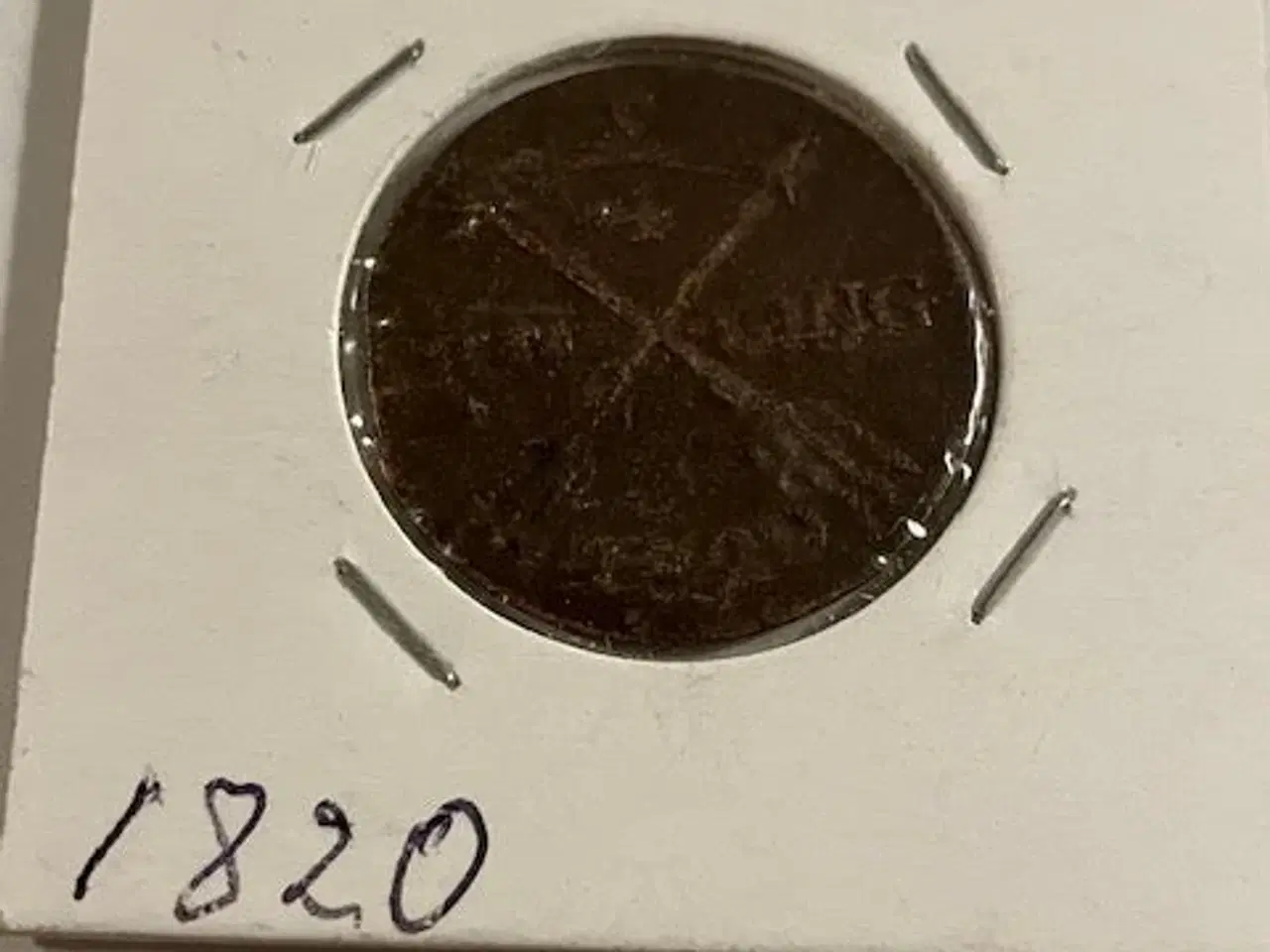 Billede 1 - 1/4 Skilling 1820 Sverige