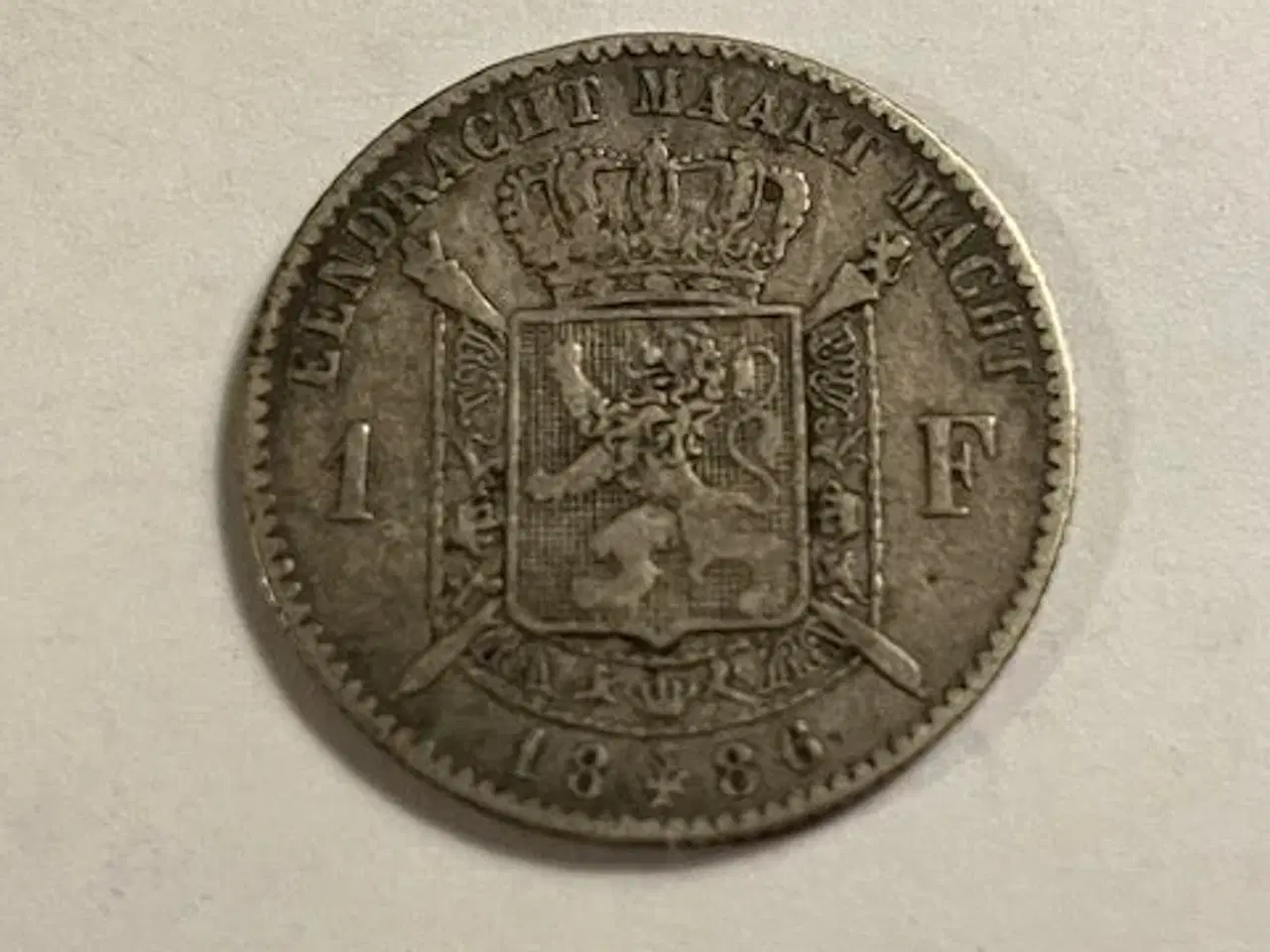 Billede 1 - 1 Franc Belgium 1886