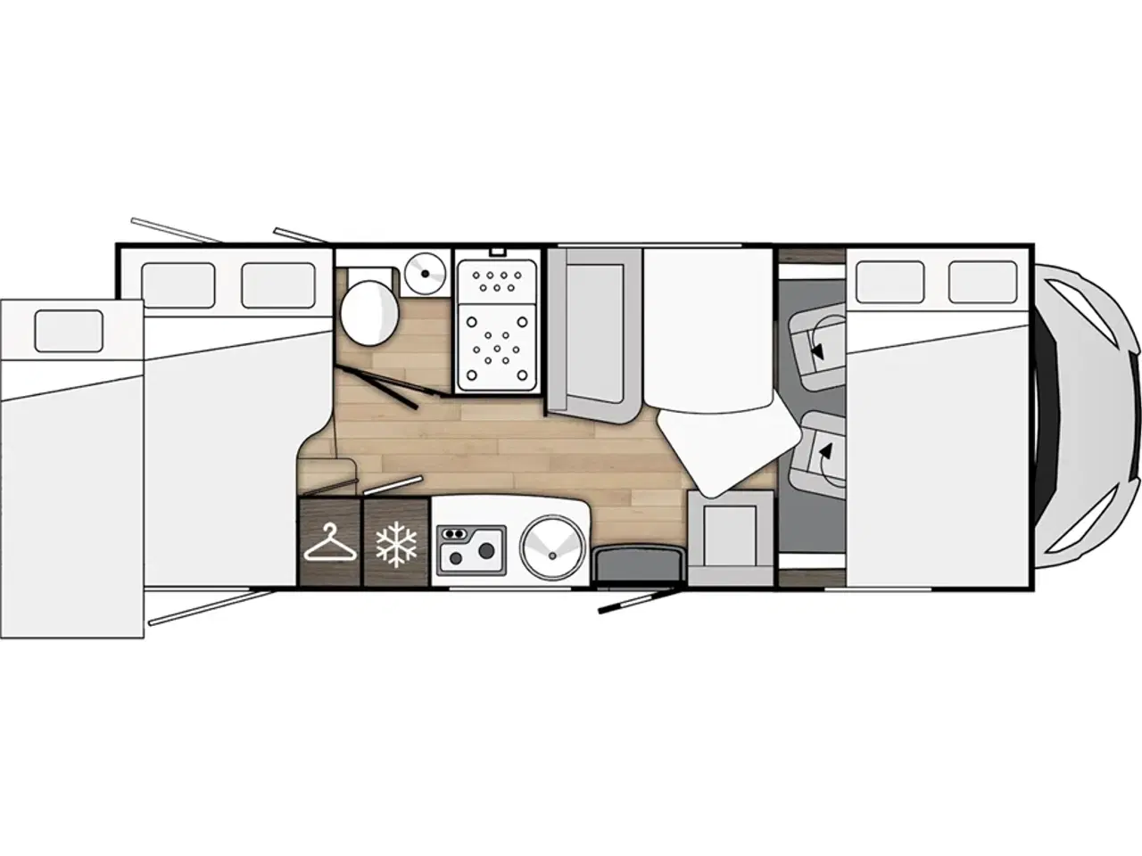 Billede 2 - 2026 - Benimar Sport 340 UP   Automatgear. Dieselfyr. 12V kompressor køl.  200W solcelle. Markise. Tv. 5 selepladser. Batteri. Helårsdæk. p-sensor for og bag. Bakkamera.
