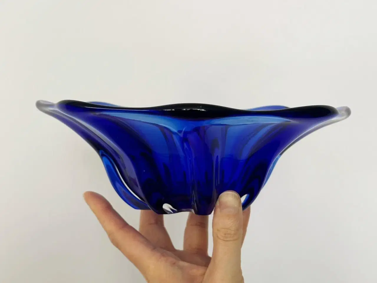 Billede 3 - Kunstskål, koboltblåt glas, NB