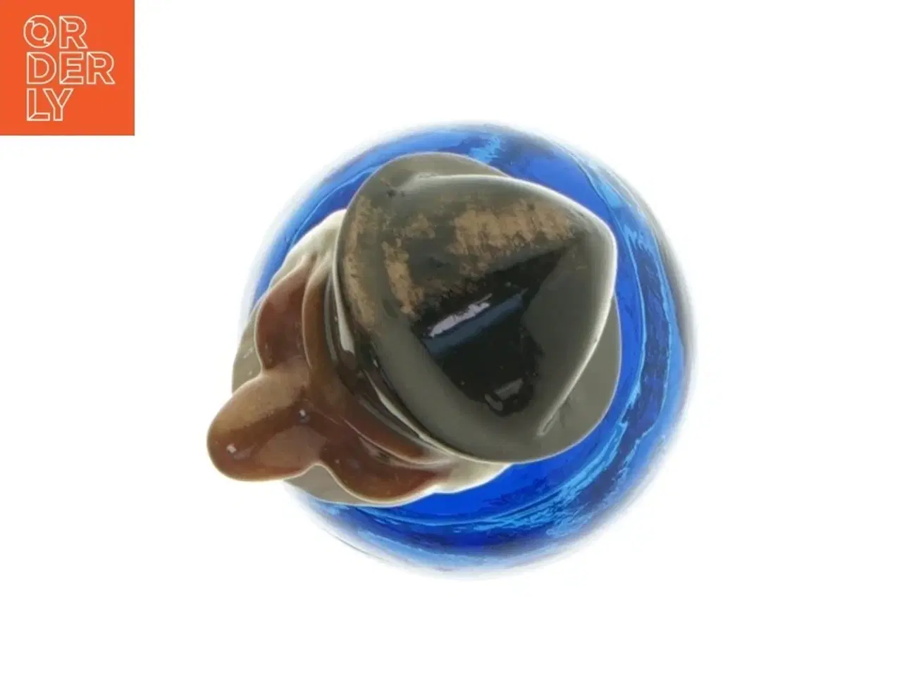Billede 4 - Blå glasflaske med prop (str. 25 x 8 cm)
