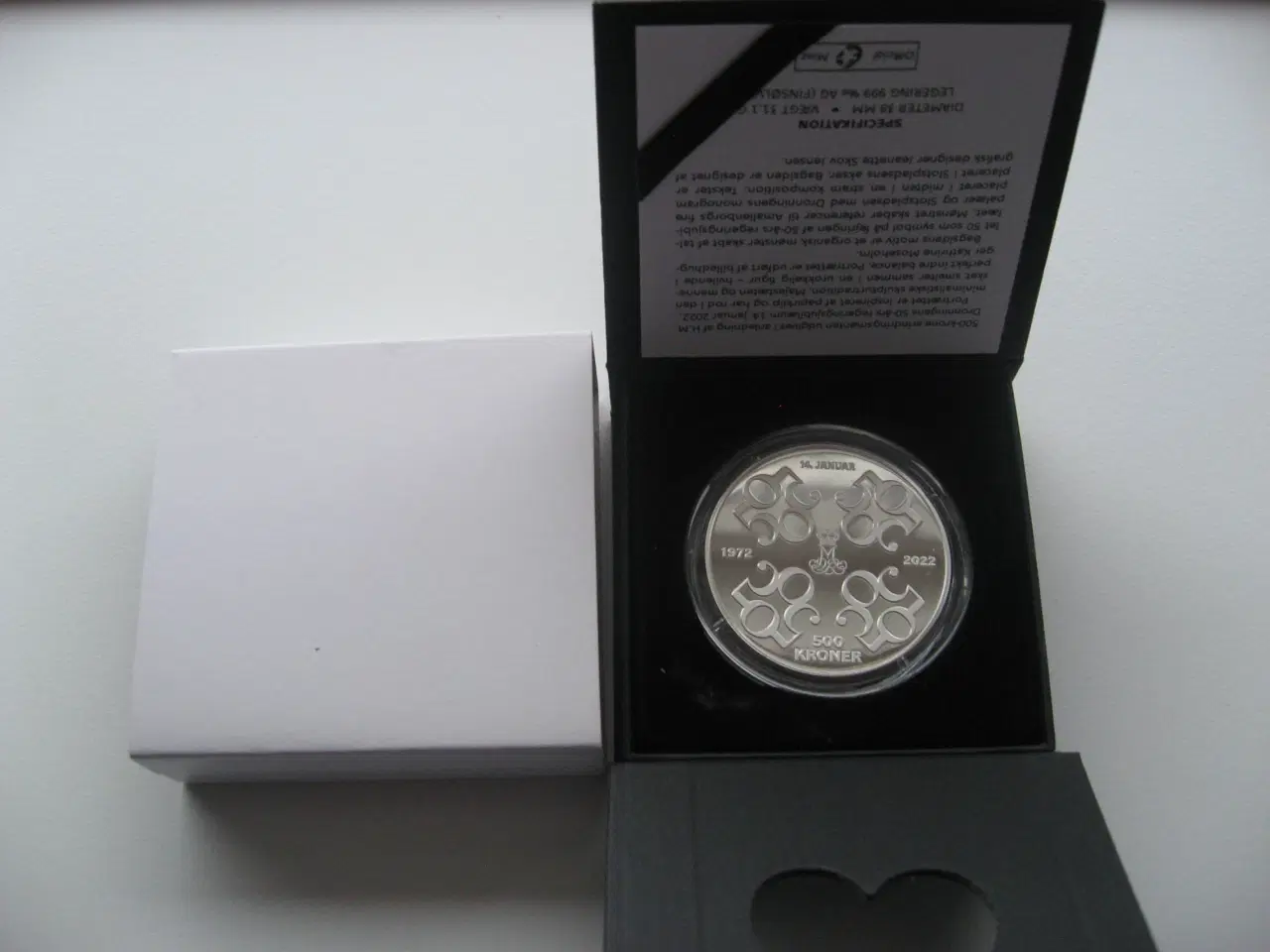 Billede 6 - Margrethe 500kr sølvmønter 2010,12,15,22 Pr Stk