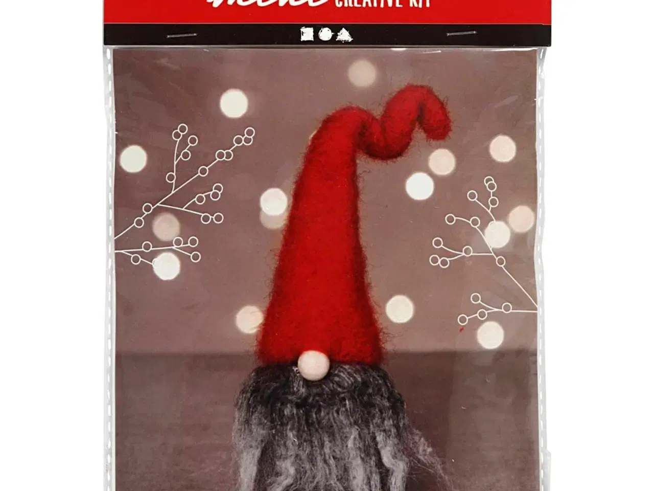 Billede 1 - Mini DIY Kit, Næsenisse m/gråt skæg, H: 13 cm, 1 pk.