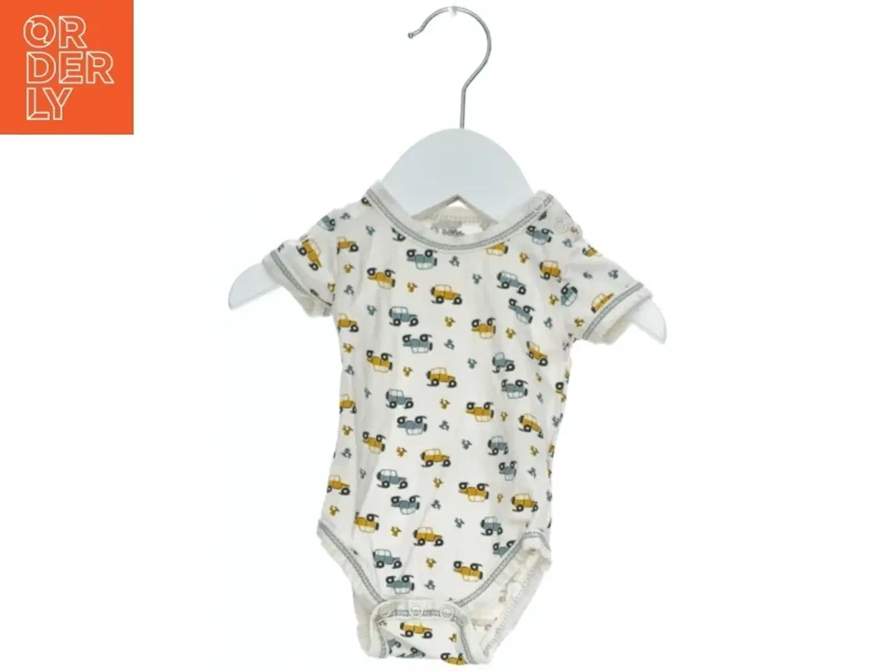 Billede 1 - Kortærmet bodystocking med biler og blomster print fra BeKids (str. 50)