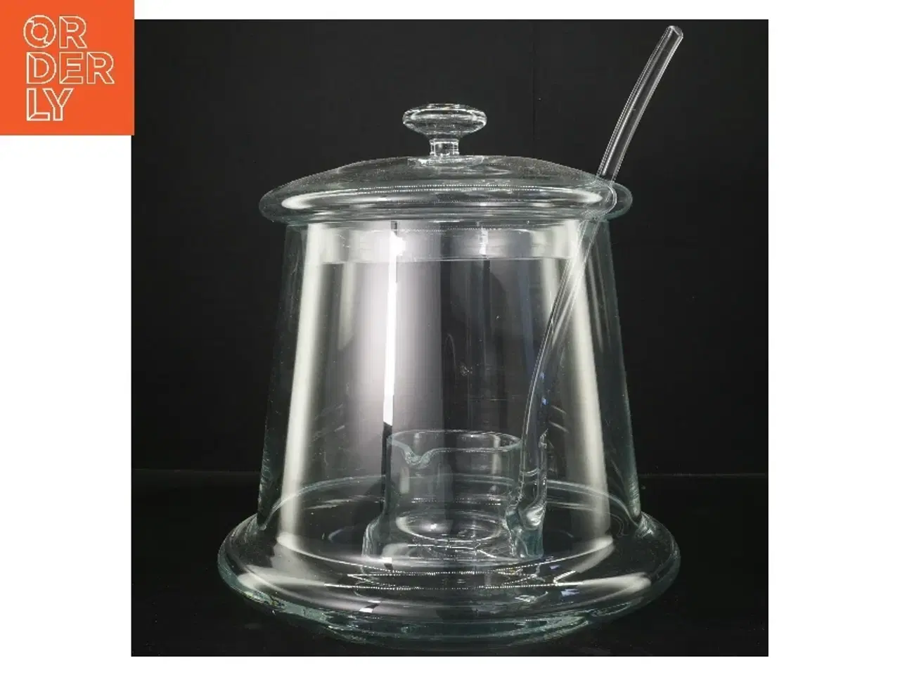 Billede 1 - Glas punchbowle med ske (str. 28x26 cm)