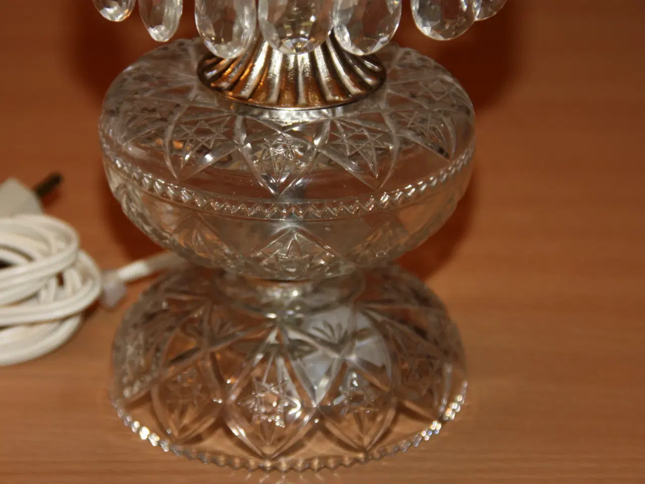 Billede 3 - Gammel  fransk romantisk glas bordlampe med prisme