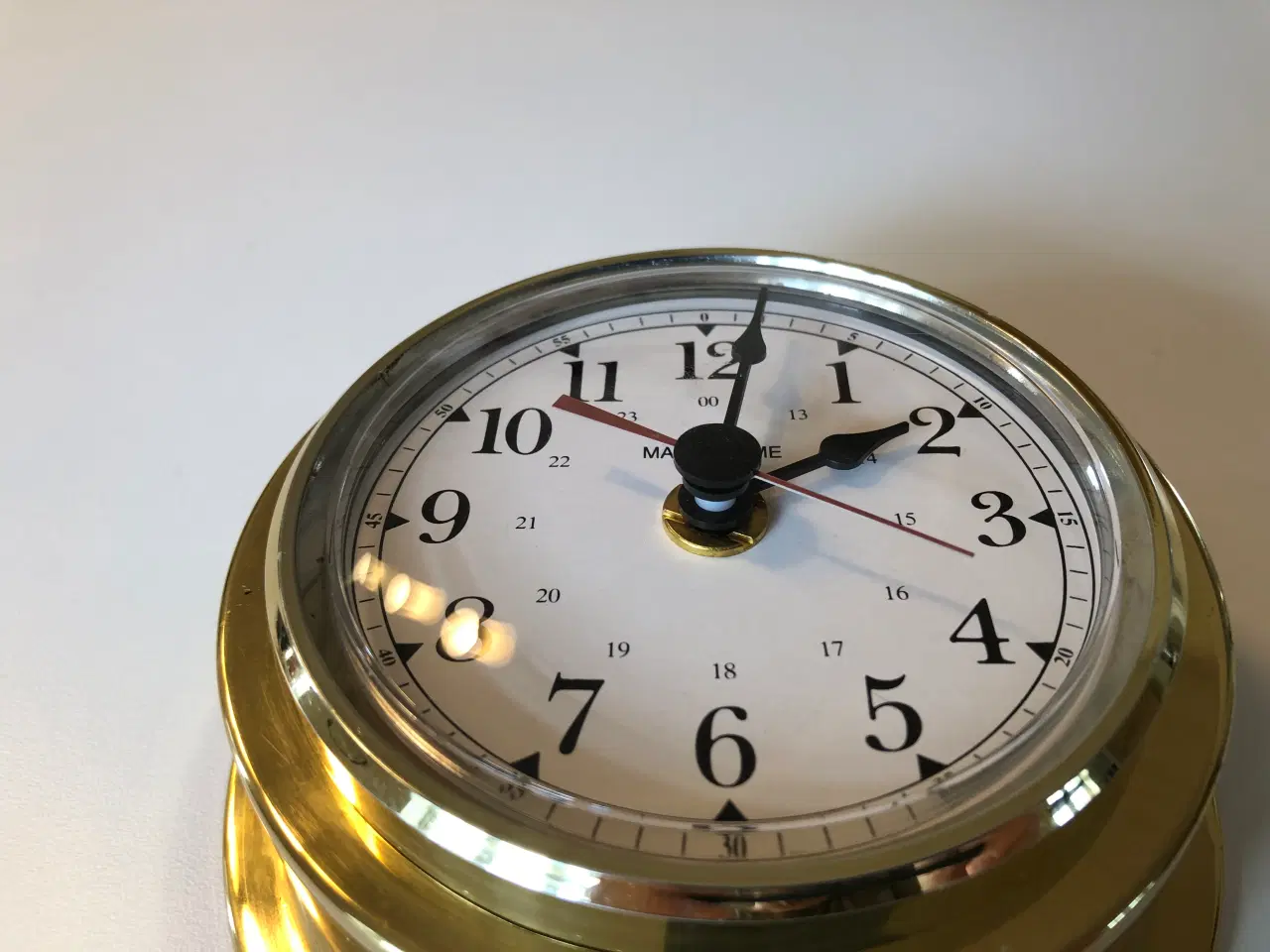 Billede 2 - Flot messing skibsur og barometer med patina