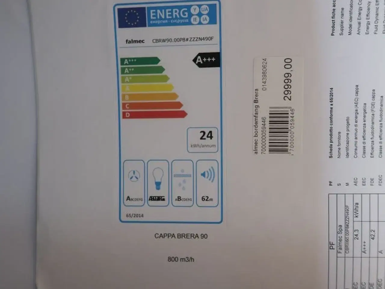 Billede 6 - Bordemfang FALMEC Brera CBRW90.00P8#ZZZN490F