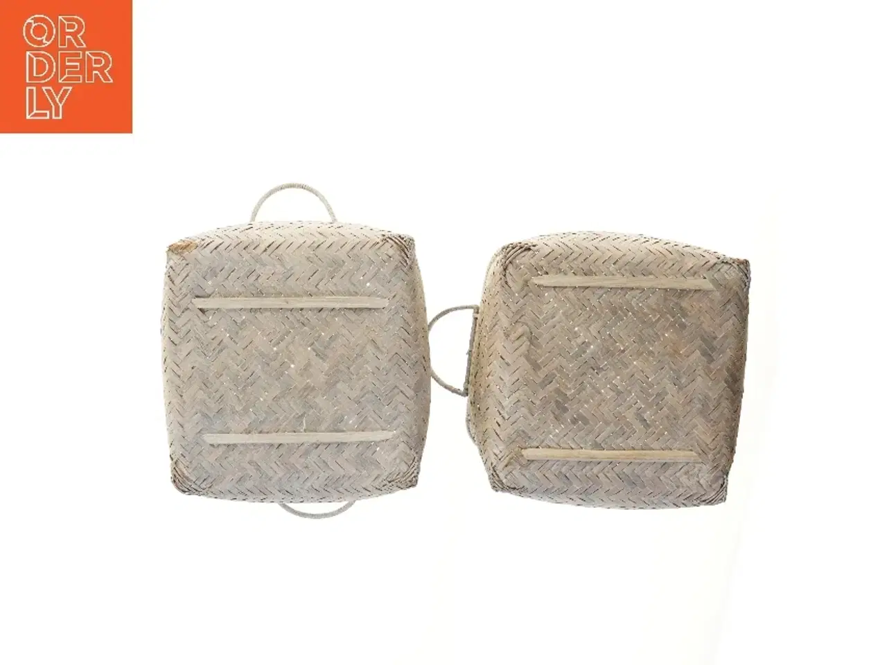 Billede 2 - Flettede opbevaringskurve med håndtag (str. 27x25 cm)