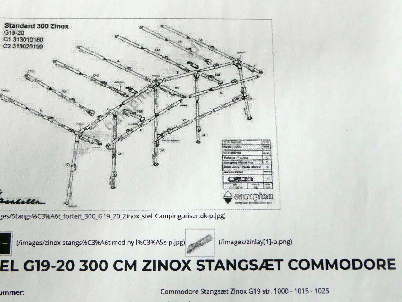 Billede 3 - Isabella Stel G19-20 300cm ZINOX Stangsæt Commodor