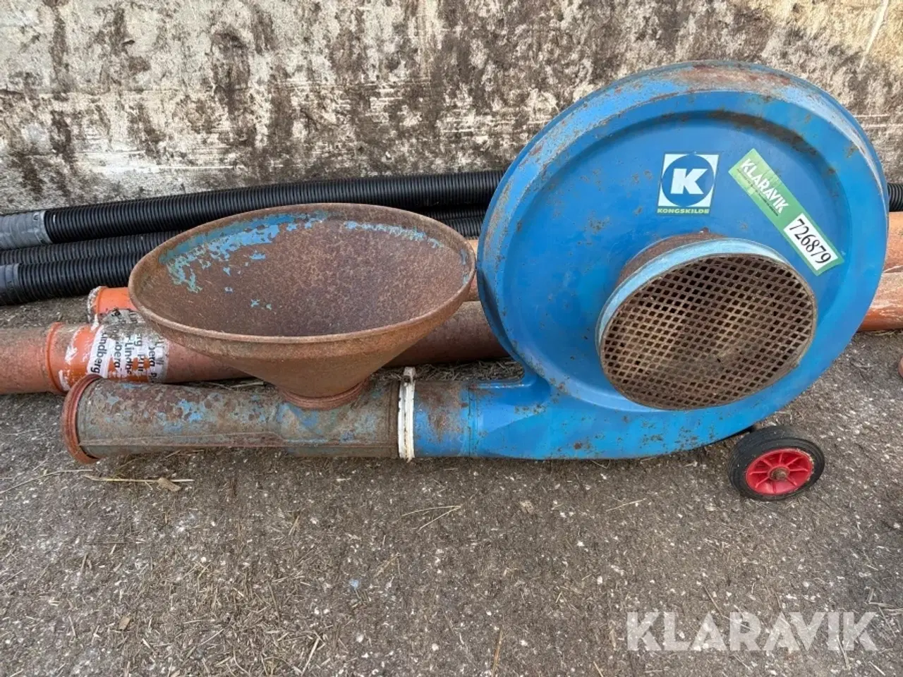 Billede 12 - Kornlufter Kongskilde - inklusiv diverse rør