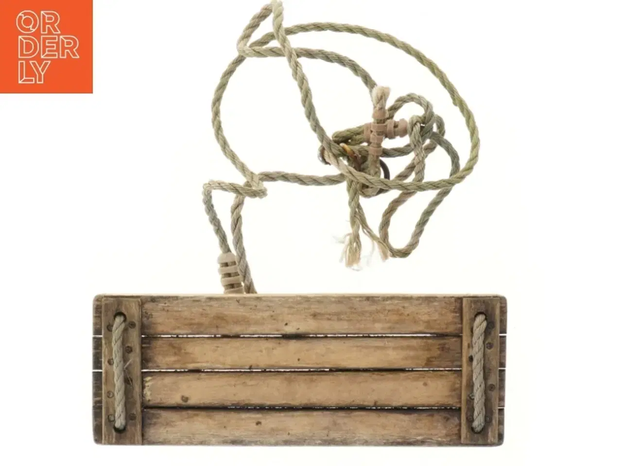 Billede 3 - Træ gynge med reb (str. 45x17 cm)