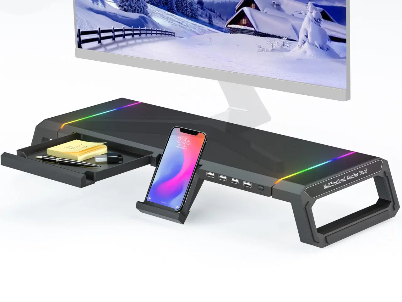 Billede 1 - MOOJAY Monitor Stand for Desk RGB Gaming Lights