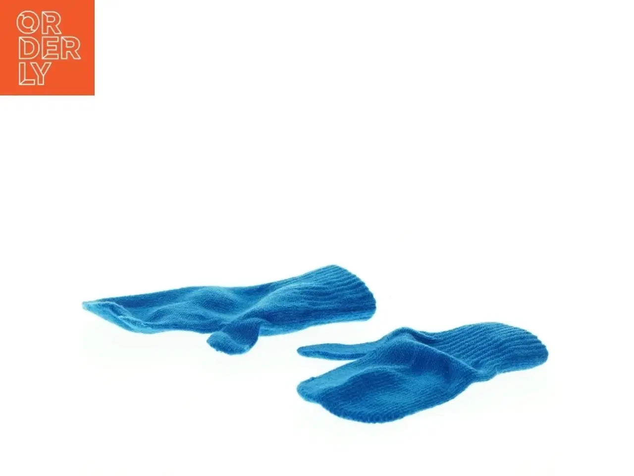 Billede 3 - Strikkede blå vanter (str. 14 cm)